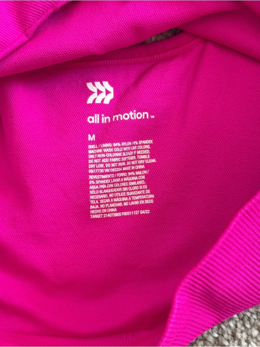 All In Motion Fuchsia Ribbed Sports Bra M - Picture 3 of 4